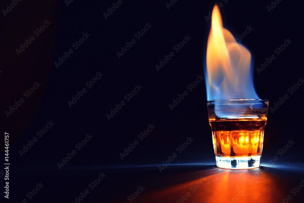 Burning shot of alcohol