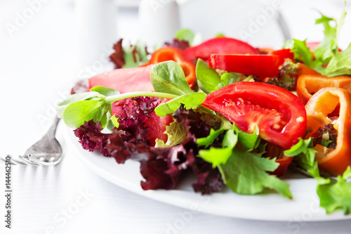 Mediterranean salad with tomatoes and peppers