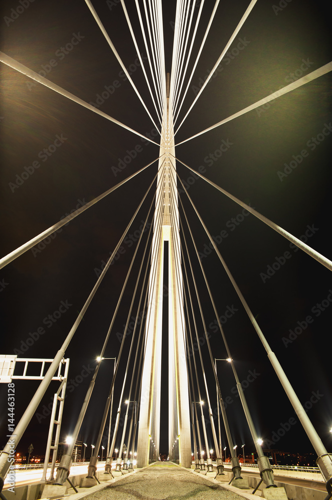 Obraz premium Abstract image - Suspension Bridge night lights