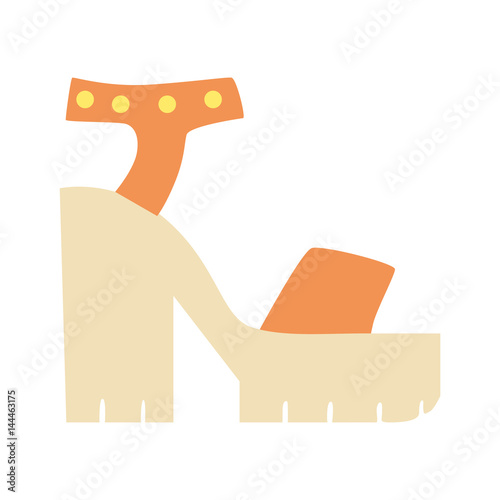 Chunky Heel Summer Shoes, Isolated Footwear Flat Icon, Shoes Store Assortment Item