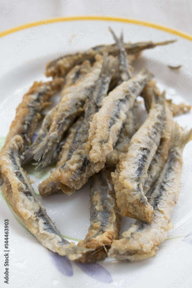 anchovies floured and fried