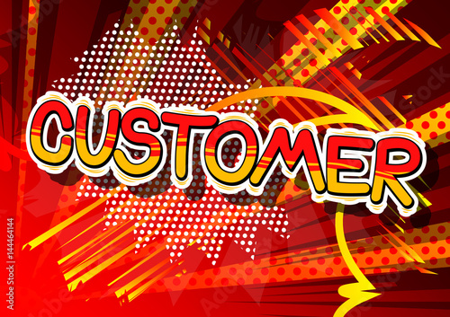 Wallpaper Mural Customer - Comic book style word on abstract background. Torontodigital.ca