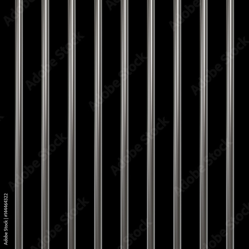 Steel prison bars on black background. Vector illustration.