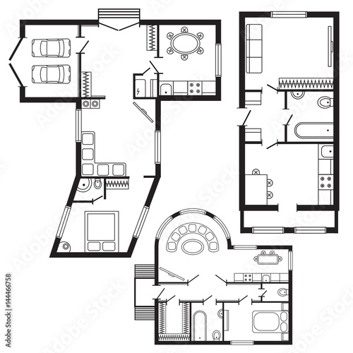 Modern office architectural plan interior furniture and construction design drawing project