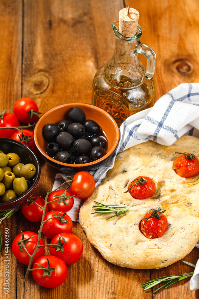 Focaccia with olives