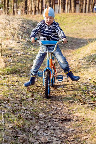 Boy and bicycle