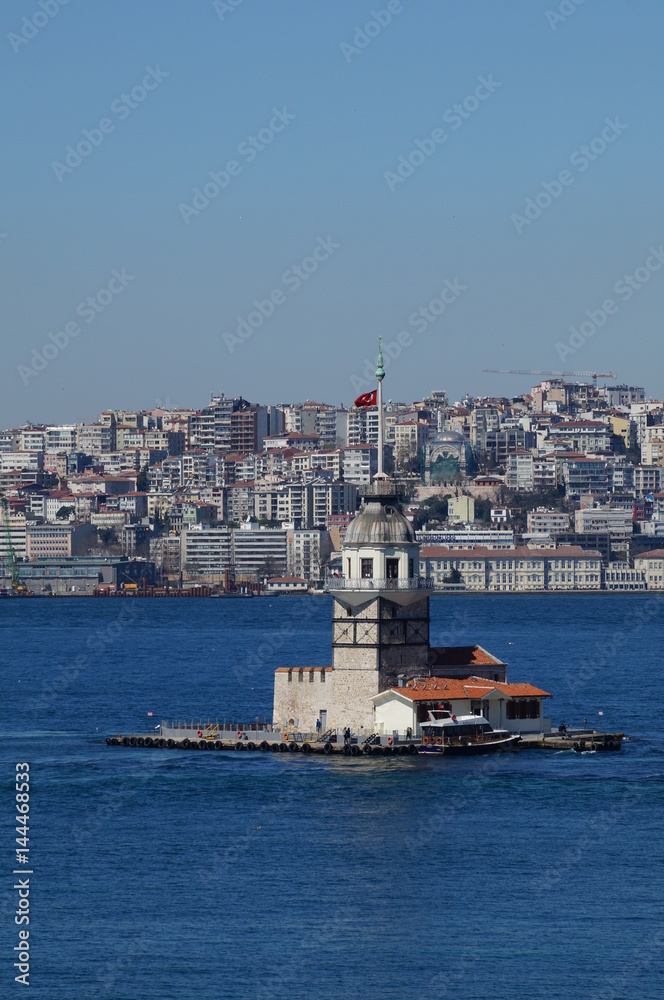 Sea mike in the middle of the Bosphorus Strait in Istanbul