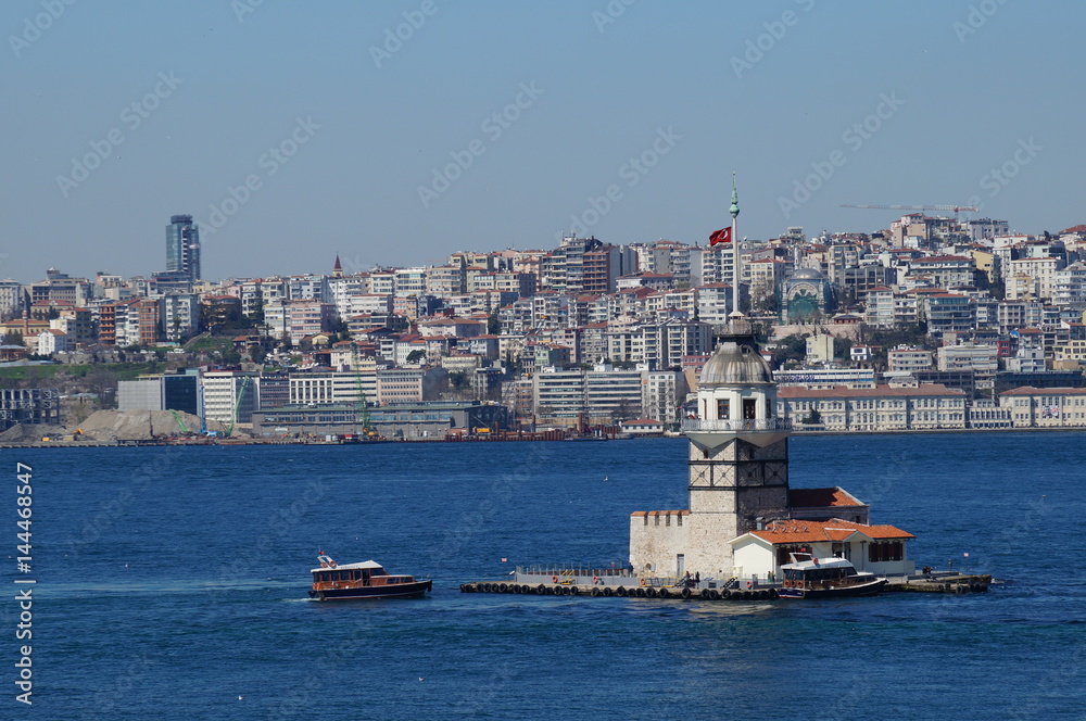 Sea mike in the middle of the Bosphorus Strait in Istanbul