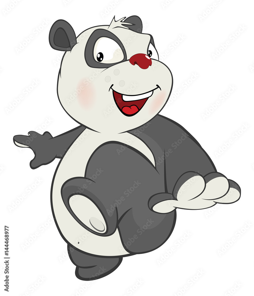 Naklejka premium Illustration of a Cute Panda. Cartoon Character 