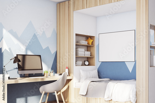 Kids room with pc, mountain