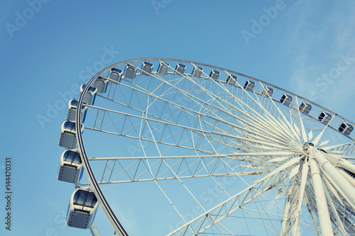 Ferris Wheel And Blue Sky No Cloud