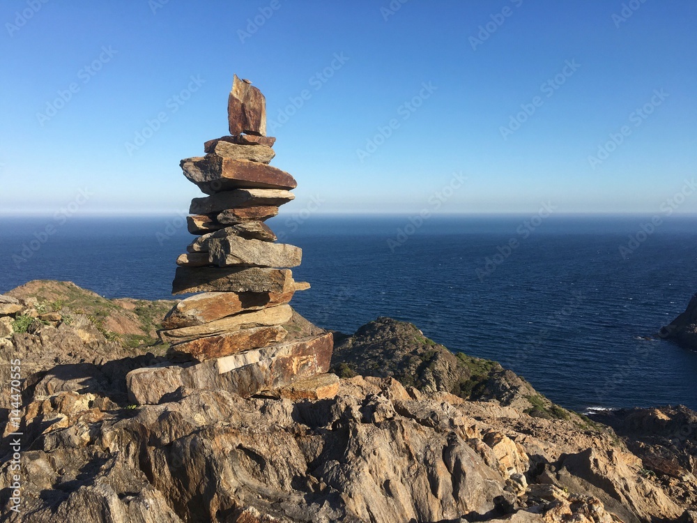 Stones tower at the coastline