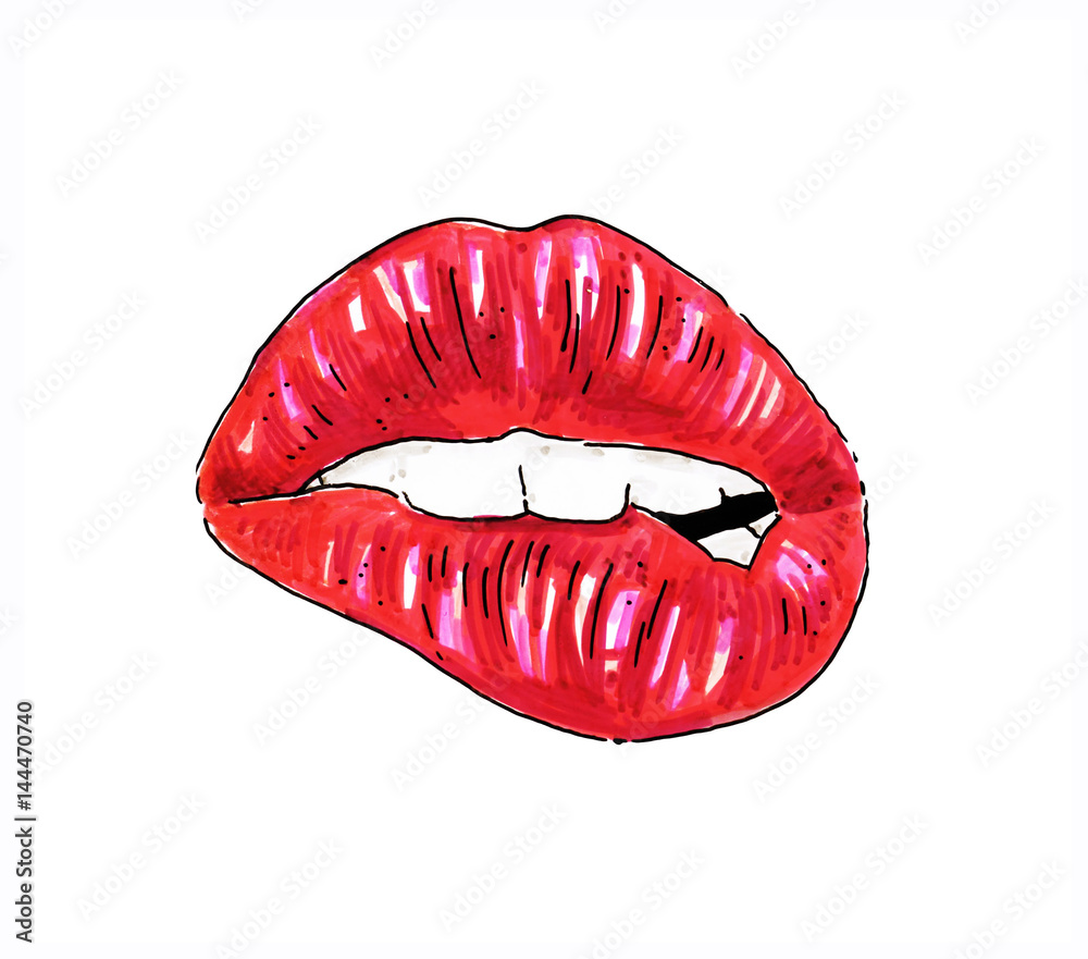 Drawing Lip Mouth Licking, punish red light running, face, people, woman  png | PNGWing