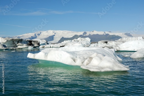 Icebergs floating in Jokulsarlon glacier lake, Iceland