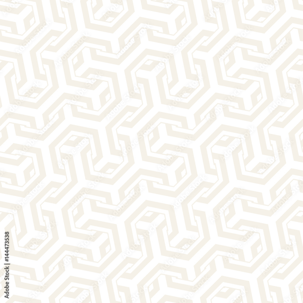 Vector Seamless Interlacing Lines Pattern. Repeating Geometric Background With Hexagonal Lattice. Vector Seamless Interlacing Lines Pattern. Repeating Geometric Background With Hexagonal Lattice.
