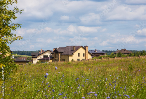 Rural landscape with cottages