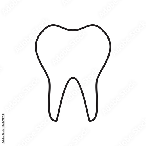 Line icon tooth. Vector illustration.