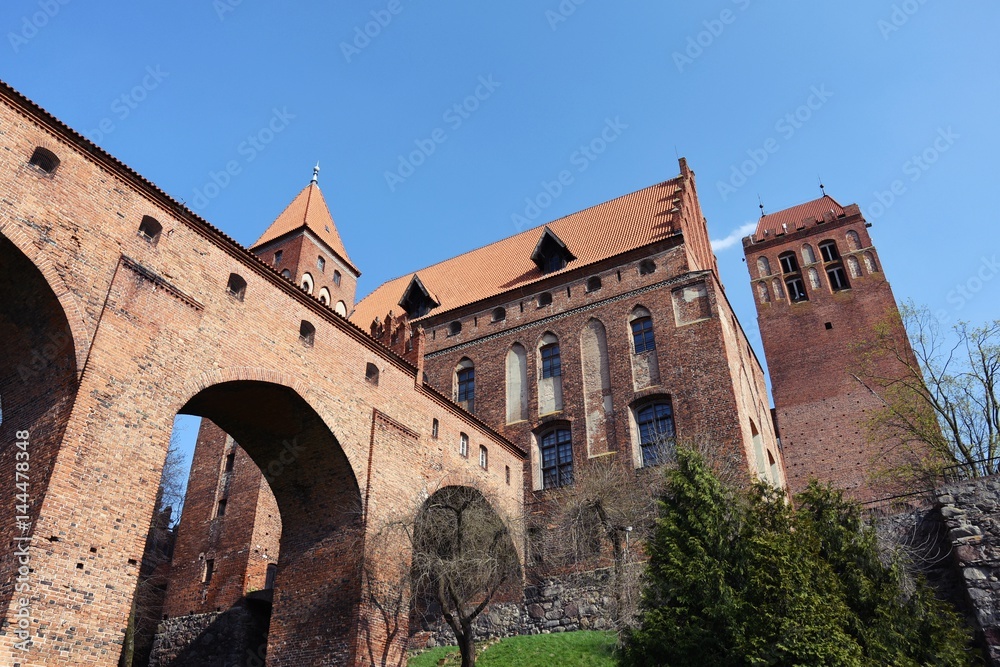 Kwidzyn, Poland - April, 2017: 14th century brick gothic castle of the Teutonic Order