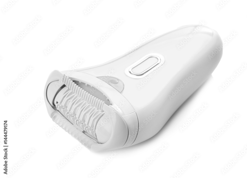 Modern epilator on white background Modern epilator on white background