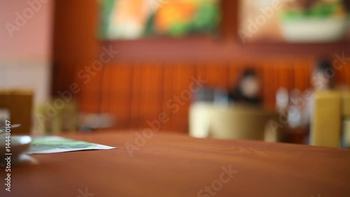 Wallpaper Mural Table at restaurant blurred background Torontodigital.ca