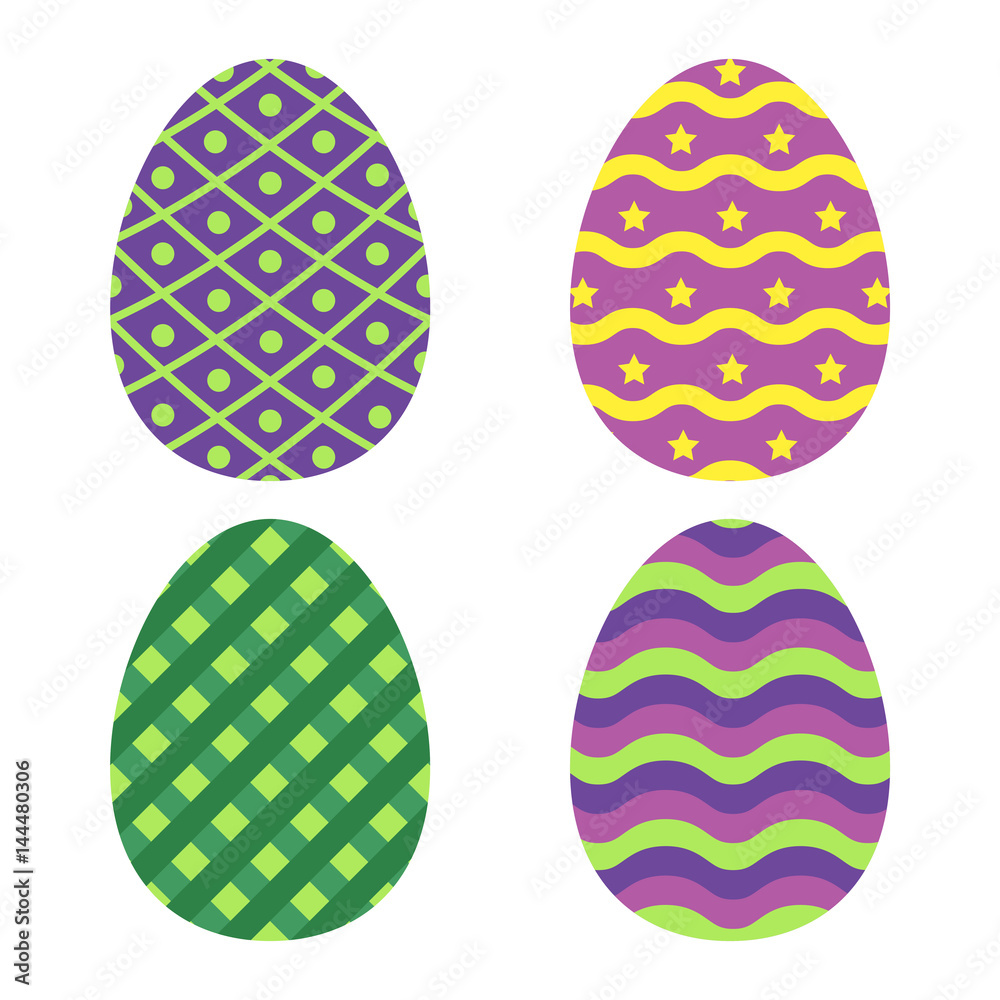 Flat icon easter eggs isolated on white background. Vector illustration.