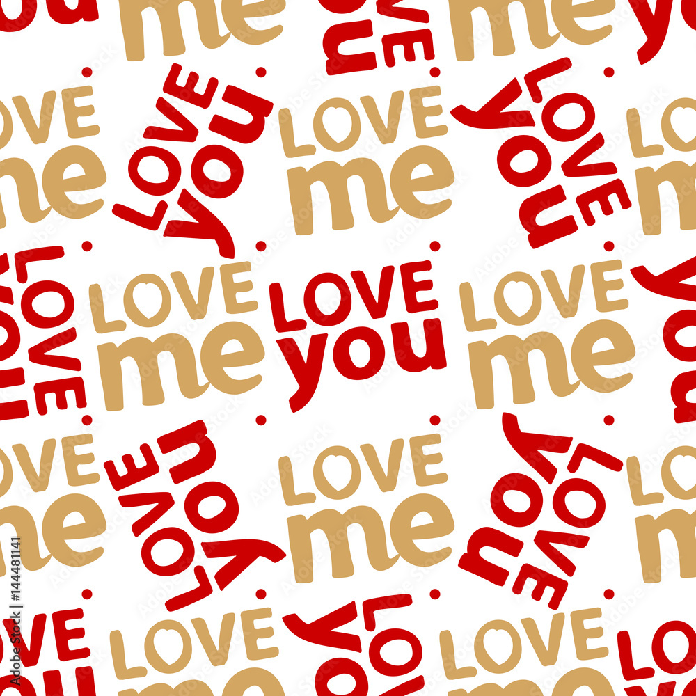 Love you me abstract seamless pattern