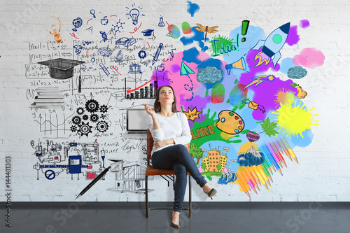 Creative and analytical thinking concept
