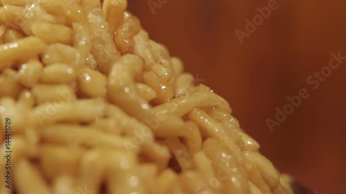 Traditional home oriental sweetness from flour with honey closeup.