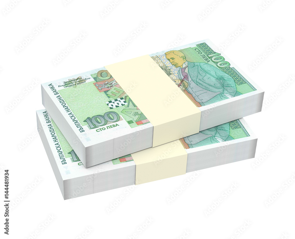Bulgarian money isolated on white background. 3D illustration. Bulgarian money isolated on white background. 3D illustration.