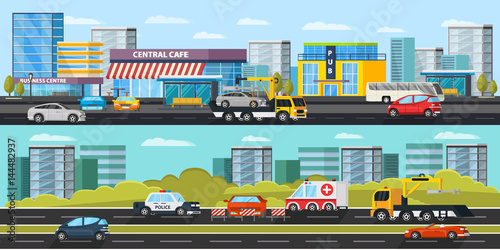 Car Evacuation Horizontal Banners