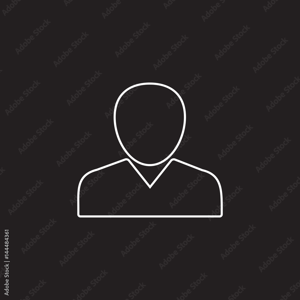 person line icon, user outline vector logo illustration, account