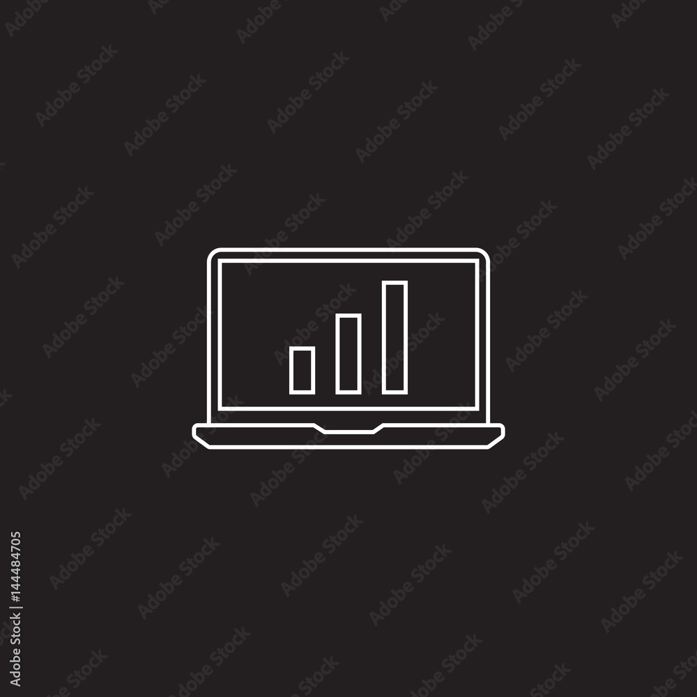 laptop line icon, outline vector logo illustration, linear picto laptop line icon, outline vector logo illustration, linear picto