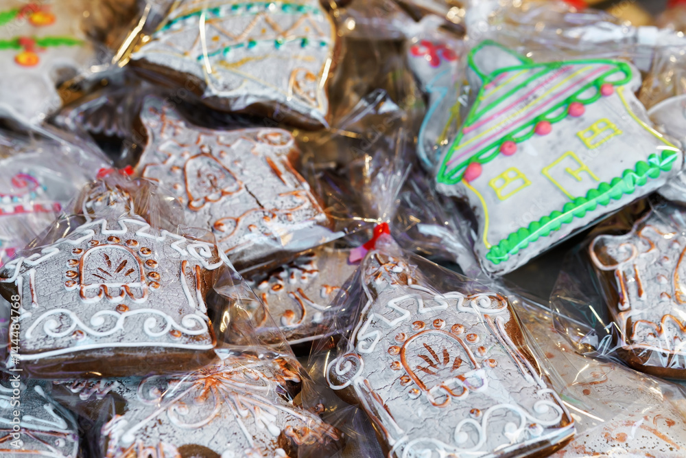 Gingerbread as souvenirs at Christmas Market in Vilnius