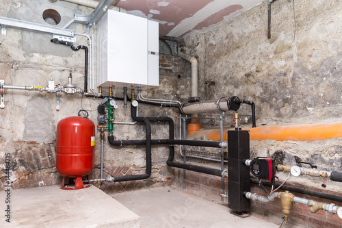 condensing boiler gas in the boiler room