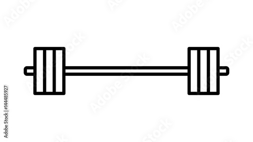 Barbell weight training equipment line art vector icon for exercise apps and websites