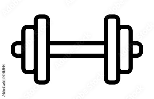 Dumbbell or dumbells weight training equipment line art vector icon for exercise apps and websites