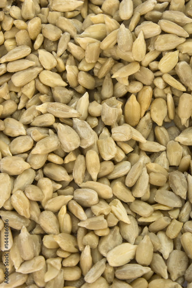 This is a photograph of hulled Sunflower Seeds This is a photograph of hulled Sunflower Seeds