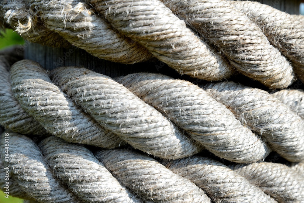 thick weave old rope with visible rupture