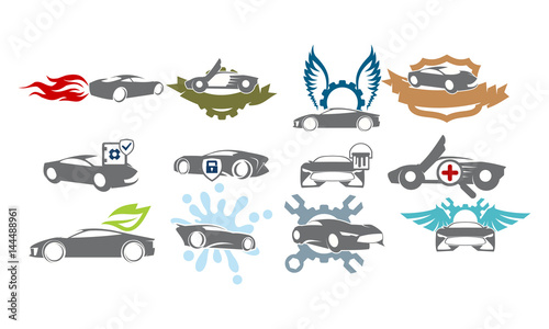 Car Service Logo Set Bundle Collections