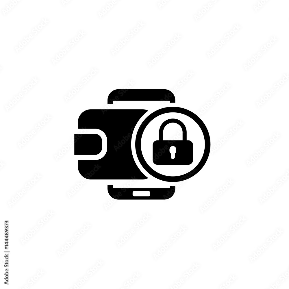 Flat Digital Wallet Secure Transaction concept Flat Digital Wallet Secure Transaction concept