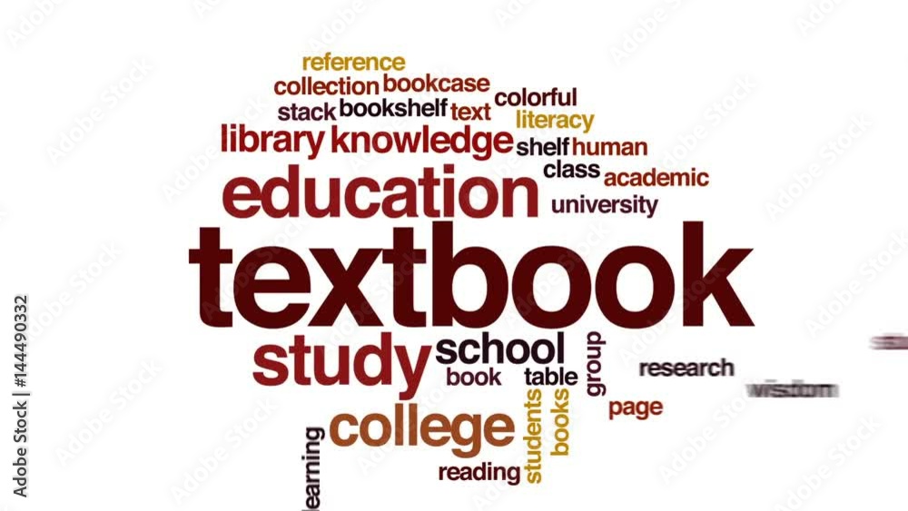 Textbook animated word cloud, text design animation. Textbook animated word cloud, text design animation.