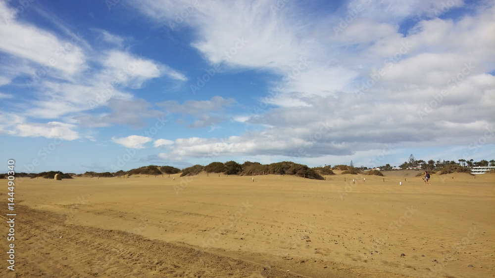 Beautiful sand dune in sunshine day at Maspalomas, Spain Beautiful sand dune in sunshine day at Maspalomas, Spain