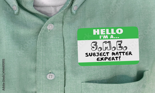 Hello I Am SME Subject Matter Expert Name Tag Shirt 3d Illustration