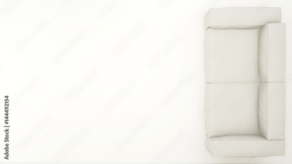 Sofa top view for artwork - 3d rendering Sofa top view for artwork - 3d rendering