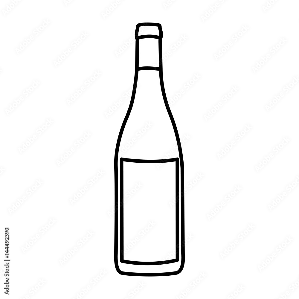 silhouette champagne bottle with label vector illustration silhouette champagne bottle with label vector illustration