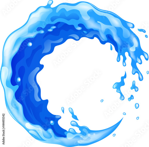 Water splash circle isolated on white background