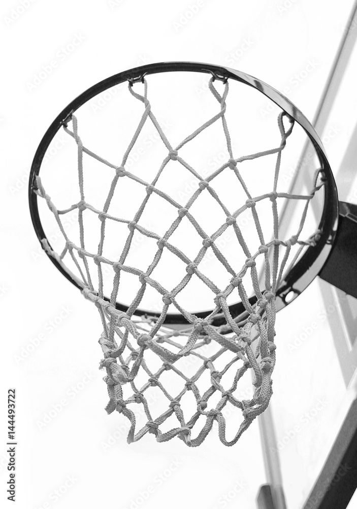 Obraz premium Under basketball Basket, black and white