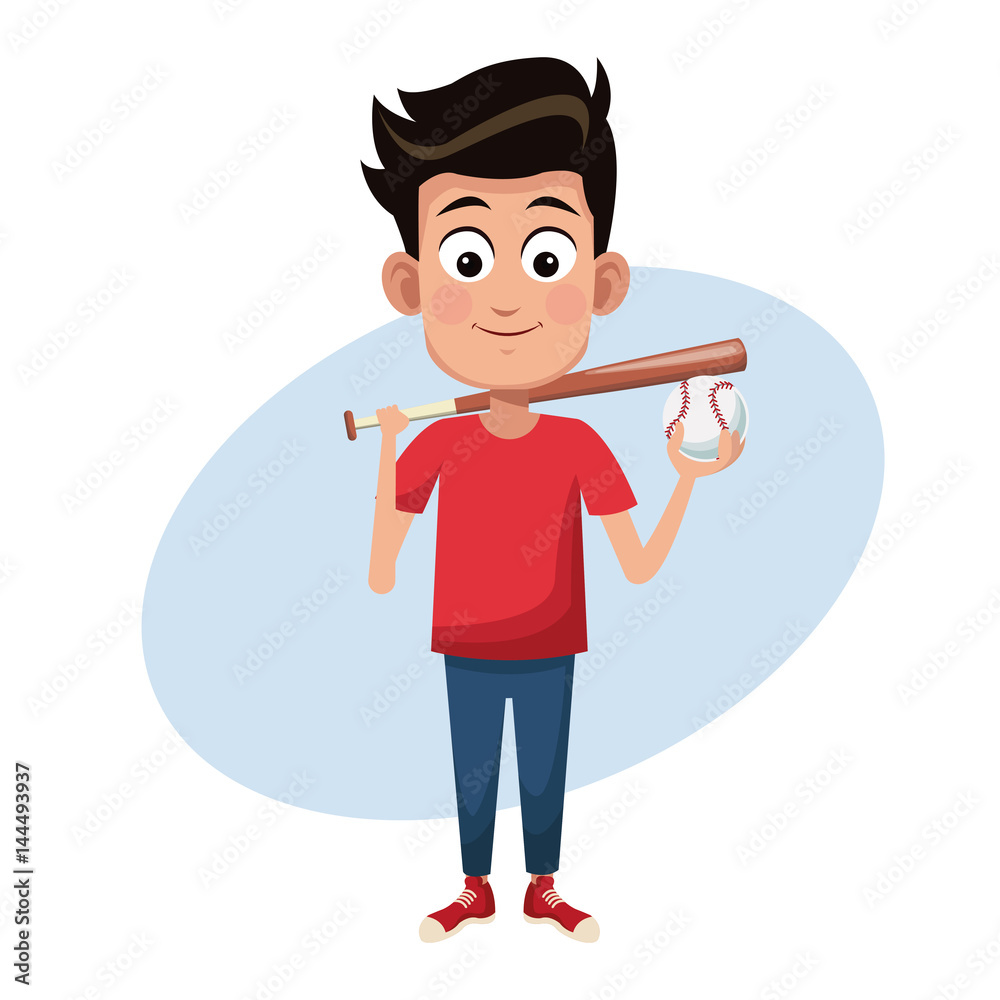 Fototapeta premium boy sport baseball image vector ilustration eps 10