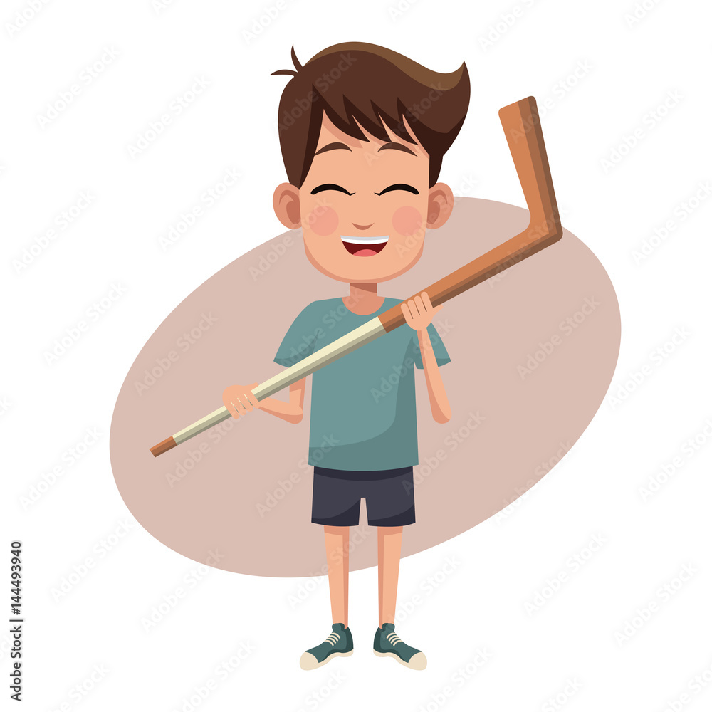 boy sport stick hockey image vector ilustration eps 10 boy sport stick hockey image vector ilustration eps 10