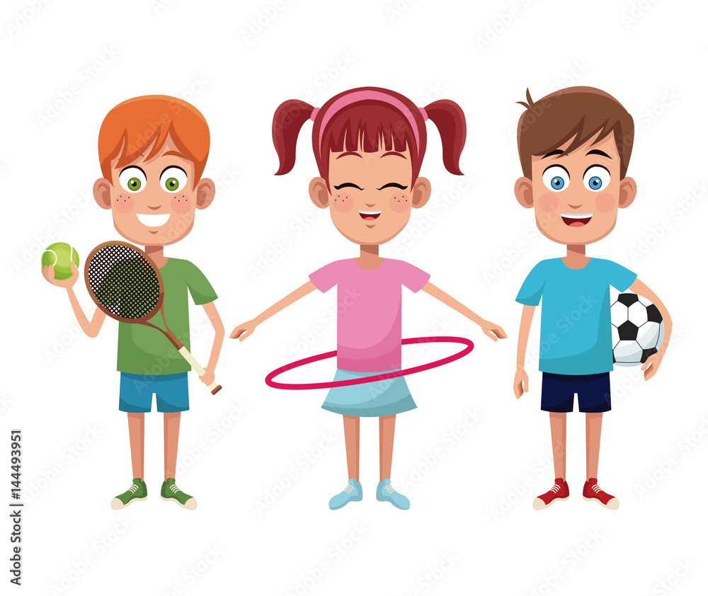 group kids sport active vector illustration eps 10